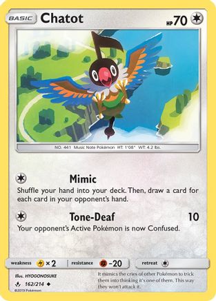 Chatot - Reverse Holofoil SM Unbroken Bonds - Uncommon