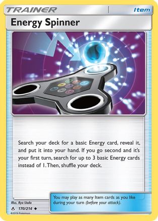 Energy Spinner 170 - Reverse Holofoil SM Unbroken Bonds - Uncommon