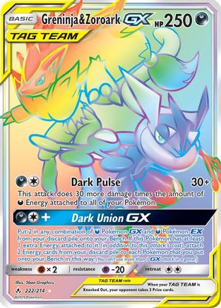 Greninja & Zoroark GX (Secret) - Holofoil SM Unbroken Bonds - Secret Rare