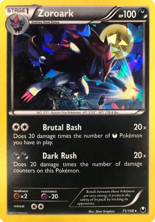 Zoroark - 71/108 (Cracked Ice Holo)/108 - Holofoil Deck Exclusives - Holo Rare