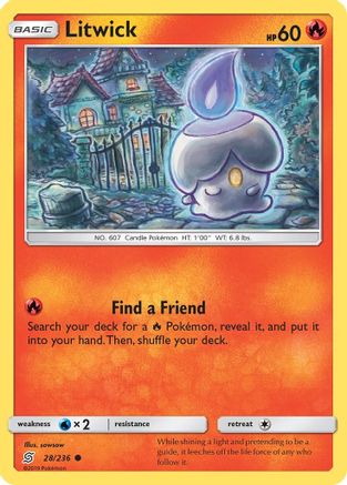 Litwick (28) (28) 028 - Reverse Holofoil SM Unified Minds - Common