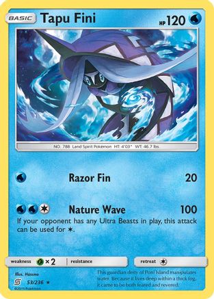 Tapu Fini 053 - Reverse Holofoil SM Unified Minds - Rare