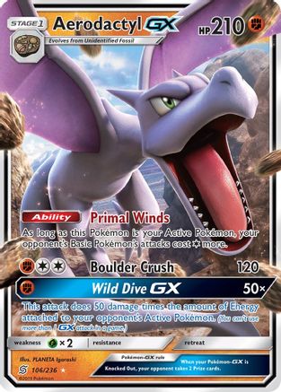 Aerodactyl GX 106 - Holofoil SM Unified Minds - Ultra Rare