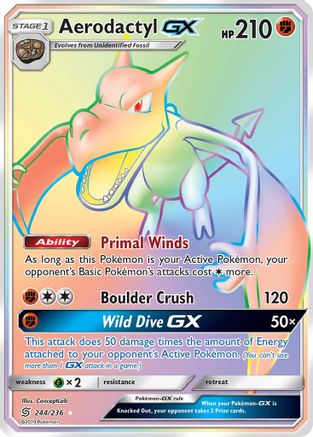 Aerodactyl GX (Secret) - Holofoil SM Unified Minds - Secret Rare