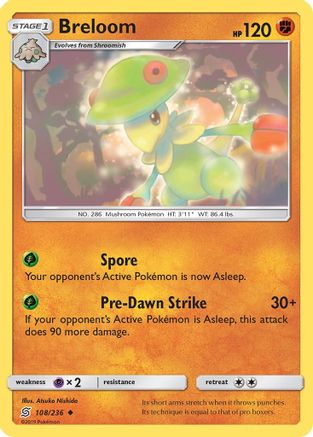 Breloom 108 - Reverse Holofoil SM Unified Minds - Uncommon
