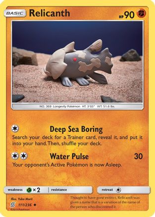 Relicanth 111 - Reverse Holofoil SM Unified Minds - Uncommon