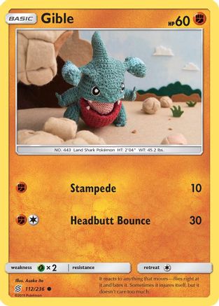 Gible 112 - Reverse Holofoil SM Unified Minds - Common