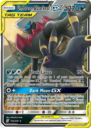 Umbreon & Darkrai GX 125 - Holofoil SM Unified Minds - Ultra Rare