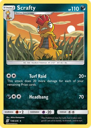 Scrafty - Reverse Holofoil SM Unified Minds - Rare
