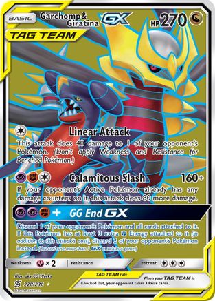 Garchomp & Giratina GX (Full Art) - Holofoil SM Unified Minds - Ultra Rare