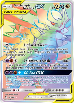 Garchomp & Giratina GX (Secret) - Holofoil SM Unified Minds - Secret Rare