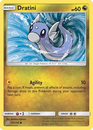 Dratini (147) (147) 147 - Reverse Holofoil SM Unified Minds - Common