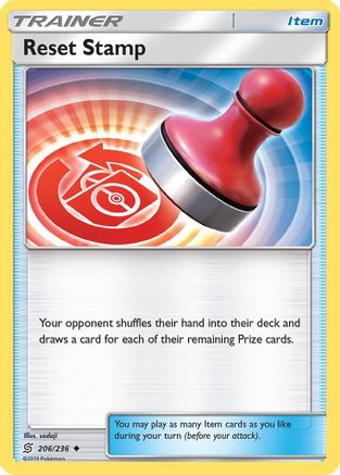 Reset Stamp 206 - Reverse Holofoil SM Unified Minds - Uncommon