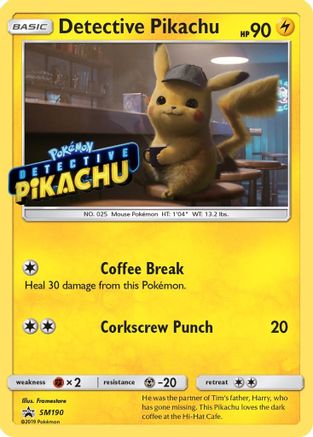 Detective Pikachu (Stamped) SM190 - Holofoil SM Promos - Promo