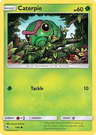 Caterpie 001 - Reverse Holofoil Hidden Fates - Common