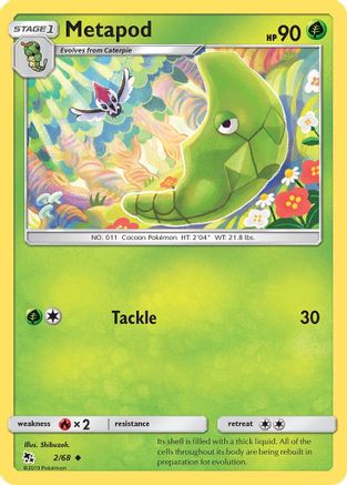 Metapod 002 - Reverse Holofoil Hidden Fates - Uncommon