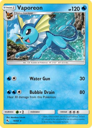 Vaporeon 018 - Holofoil Hidden Fates - Holo Rare