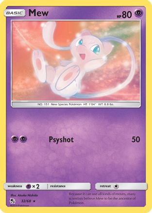 Mew 032 - Reverse Holofoil Hidden Fates - Rare