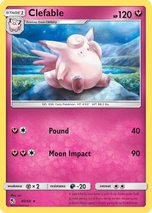 Clefable 040 Hidden Fates - Rare