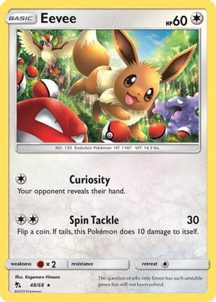 Eevee (48) (48) 048 - Reverse Holofoil Hidden Fates - Holo Rare