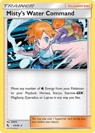 Misty's Water Command 063 - Holofoil Hidden Fates - Holo Rare