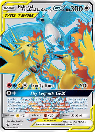 Moltres & Zapdos & Articuno GX (Full Art) 066 - Holofoil Hidden Fates - Ultra Rare