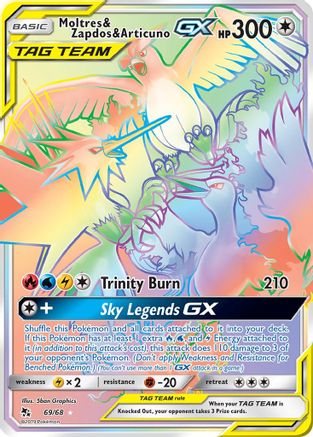 Moltres & Zapdos & Articuno GX (Secret) 069 - Holofoil Hidden Fates - Secret Rare