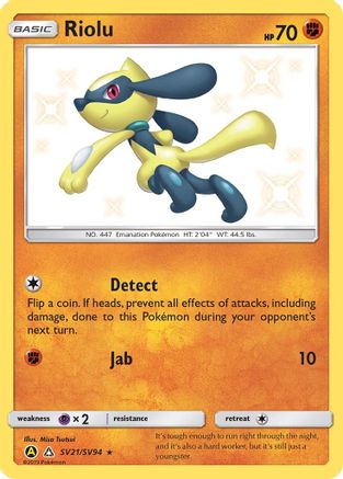 Riolu SV21 - Holofoil Hidden Fates Shiny Vault - Shiny Holo Rare