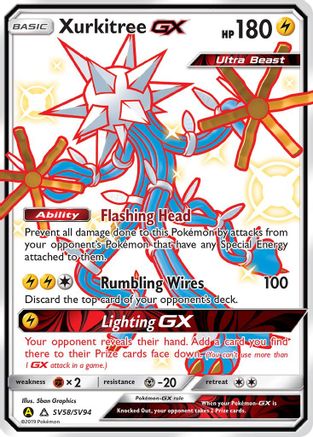 Xurkitree GX SV58 - Holofoil Hidden Fates Shiny Vault - Shiny Holo Rare