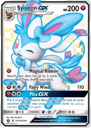 Sylveon GX/SV94 - Holofoil Hidden Fates Shiny Vault - Shiny Holo Rare