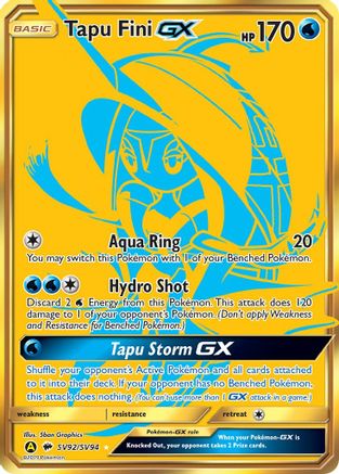 Tapu Fini GX - Holofoil Hidden Fates Shiny Vault - Shiny Holo Rare
