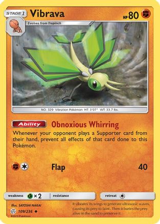 Vibrava/236 - Reverse Holofoil SM Cosmic Eclipse - Uncommon