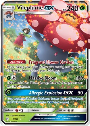 Vileplume GX 004 - Holofoil SM Cosmic Eclipse - Ultra Rare