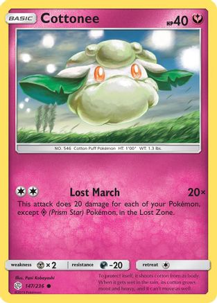 Cottonee 147 - Reverse Holofoil SM Cosmic Eclipse - Common
