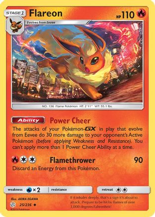 Flareon 025 SM Cosmic Eclipse - Uncommon