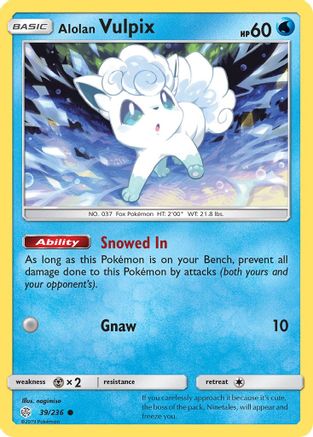 Alolan Vulpix 039 SM Cosmic Eclipse - Common