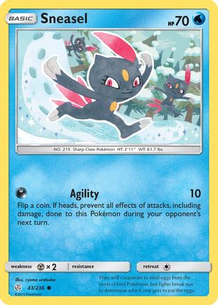 Sneasel 043 SM Cosmic Eclipse - Common