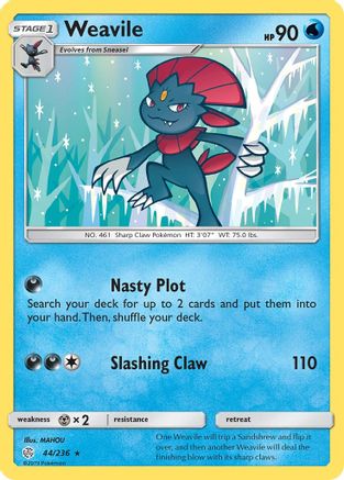 Weavile - Reverse Holofoil SM Cosmic Eclipse - Rare