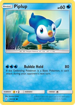Piplup 054 SM Cosmic Eclipse - Common