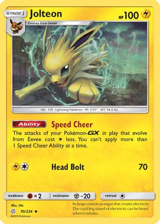 Jolteon 070 - Reverse Holofoil SM Cosmic Eclipse - Uncommon