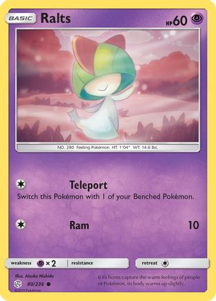 Ralts 080 - Reverse Holofoil SM Cosmic Eclipse - Common