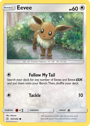 Eevee 167/236 - Reverse Holofoil SM Cosmic Eclipse - Common