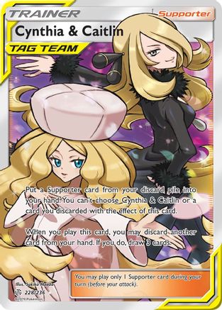 Cynthia & Caitlin (Full Art) - Holofoil SM Cosmic Eclipse - Ultra Rare