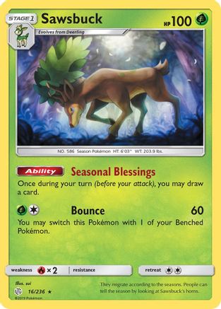 Sawsbuck - Holofoil SM Cosmic Eclipse - Holo Rare