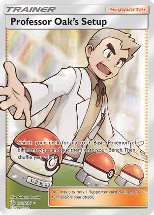 Professor Oak's Setup (Full Art) - Holofoil SM Cosmic Eclipse - Ultra Rare