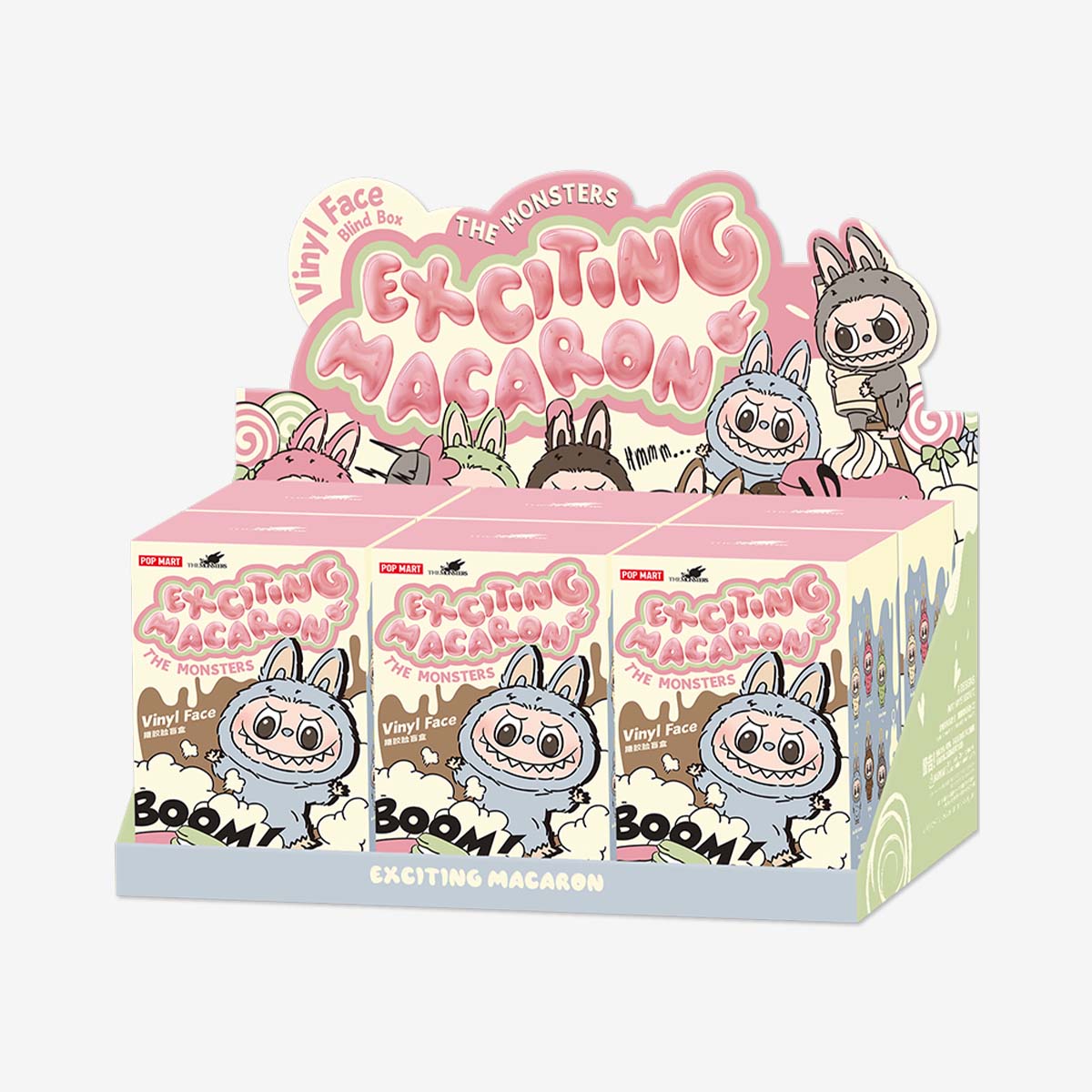 Labubu The Monters Macaron セット6個 PopMart: The Monsters (Labubu) - Exciting Macaron Vinyl Face