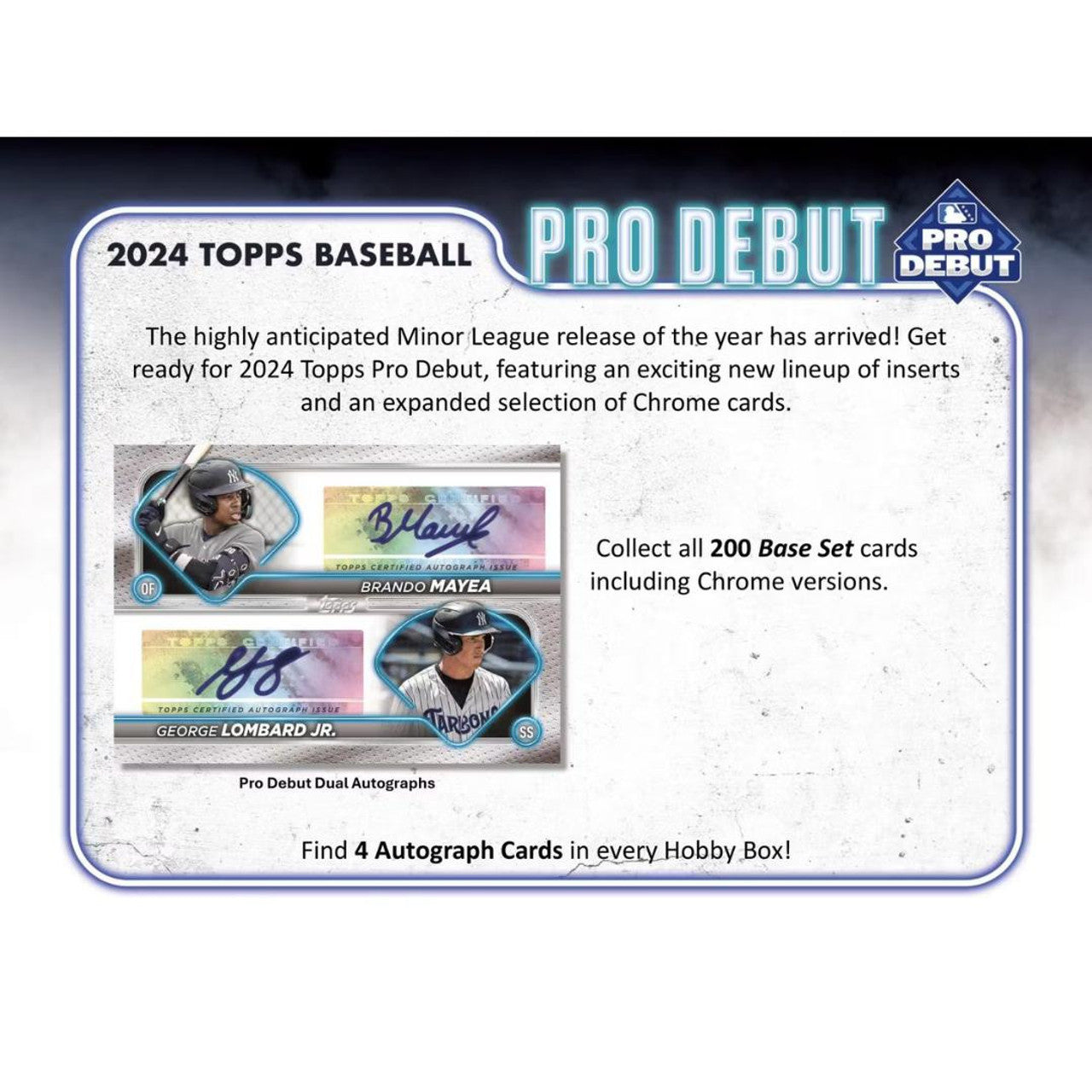 2024 TOPPS PRO DEBUT BASEBALL HOBBY BOX *PREORDER* AUG 7, 2024