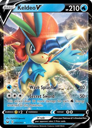 Keldeo V 053 - Holofoil SWSH01 Sword & Shield Base Set - Ultra Rare