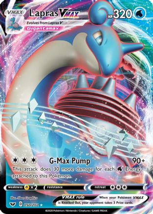 Lapras VMAX 050 - Holofoil SWSH01 Sword & Shield Base Set - Ultra Rare