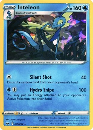 Inteleon - 059/202 (Cracked Ice Holo)/202 - Holofoil Deck Exclusives - Holo Rare